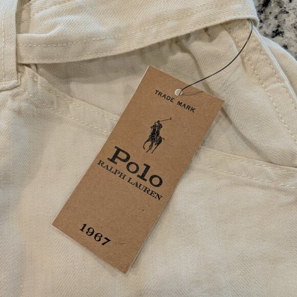POLO RALPH LAUREN Nwt Belted Jogger 26 Cream Beige Light Tan Khaki Bone - Picture 9 of 14